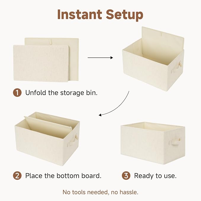 StorageWorks Storage Baskets for Shelves, Foldable Fabric Closet Storage Bins - Image 7
