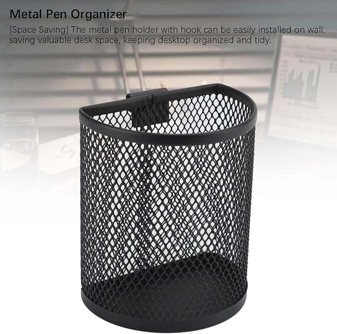 AYNEFY Wall Mounted Pencil Holder, Mesh Stainless Steel Pen Basket - Image 8