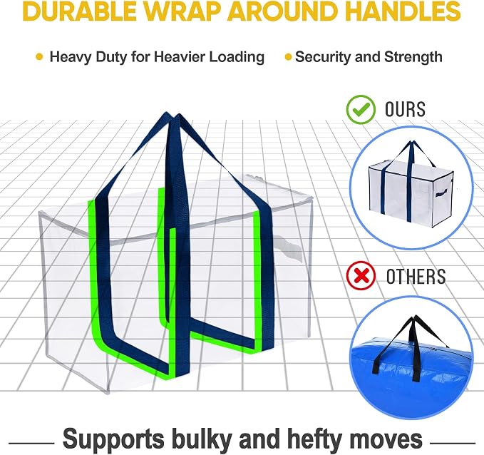VENO 8 Pack Moving Bags and Large Christmas Storage Bins - Image 5