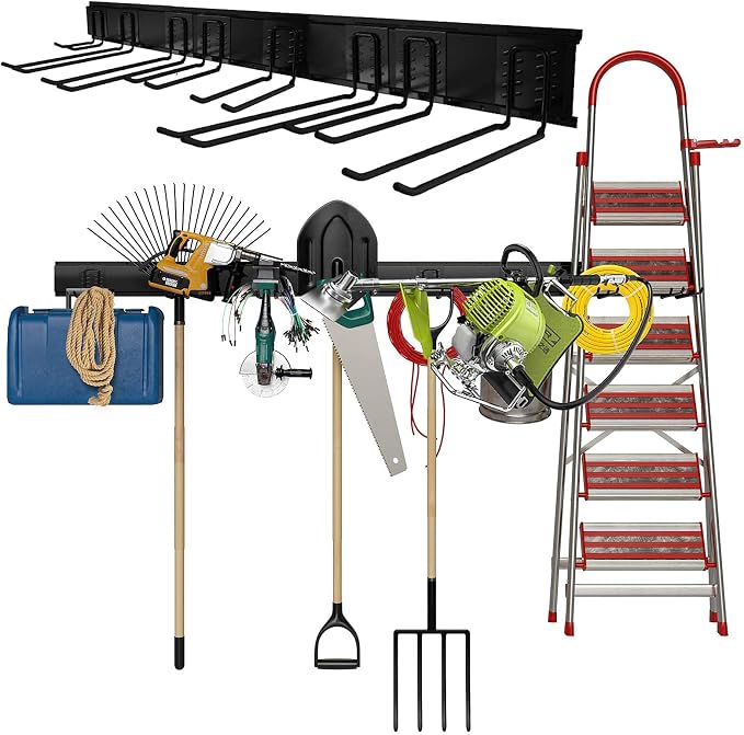 TORACK Tool Storage Rack, Heavy Duty Steel Garage Wall Mount Garden Tool - Image 9