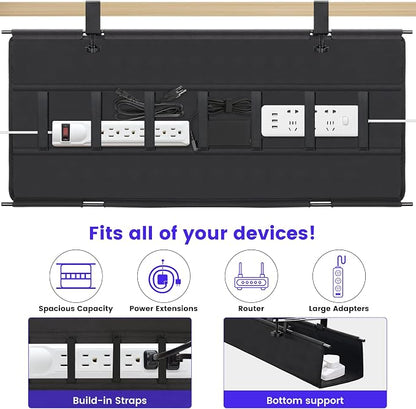Under Desk Cable Management Tray, Clamp-On Cord Organizer，No Drilling Required - Image 5