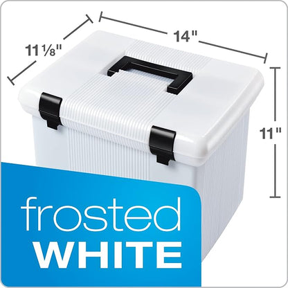 Pendaflex Portable File Box, Frosted White, Hinged Lid - Image 3