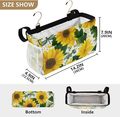 Cute Yellow Sunflowers and Dragonflies Bedside Caddy - Image 4