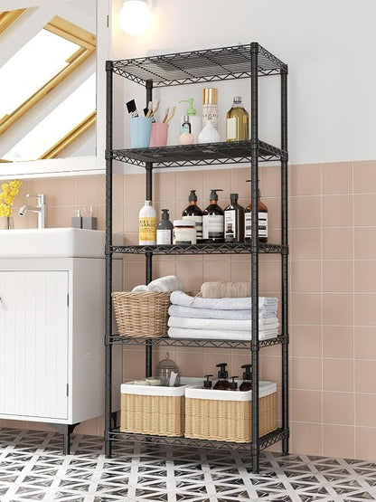 SINGAYE 5 Tier Storage Shelves Wire Shelving Unit Shelve Metal Kitchen Laundry - Image 5