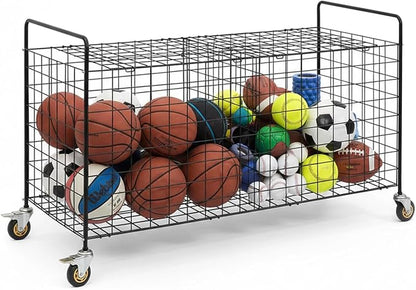 MyGift X-Large Capacity Black Metal Sports Ball and Gym Equipment Storage by MyGiftHome