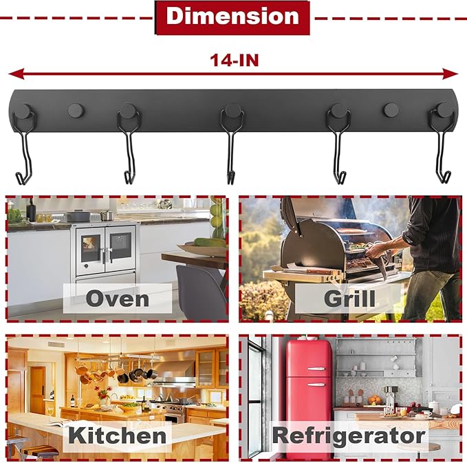 Magnetic Grill Hooks, Heavy Duty Magnetic Utensil Rack - Image 5