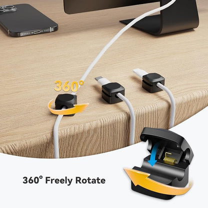 Rotatable Cord Organizer, Enhanced Spring Cable Clips, Strong Adhesive Cable - Image 2