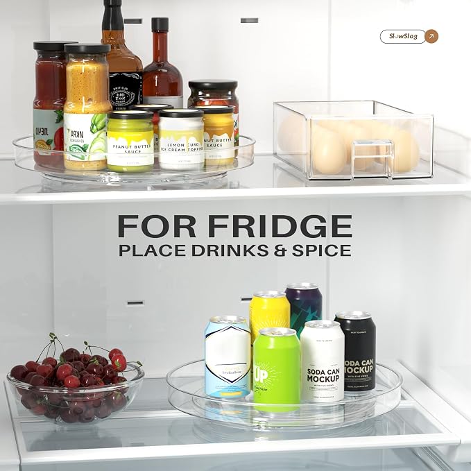 4 Pack Clear Lazy Susan Organizer, 11in Rotating Turntable Organizer, Cabinet - Image 5