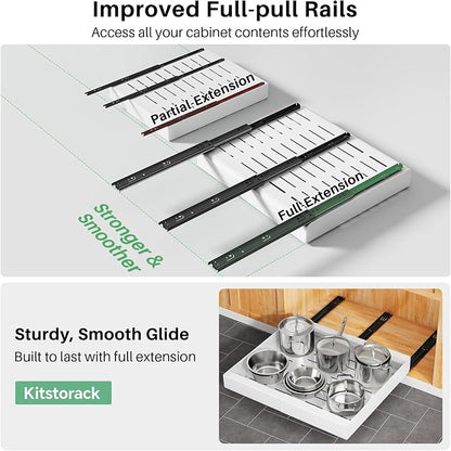 Pull out Cabinet Organizer, Wider Expandable Heavy Duty Slide out Drawers Fixed - Image 4