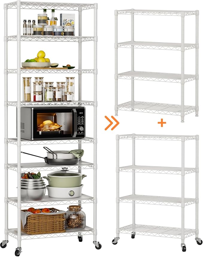 Golpart Shelves Storage Shelf Wire Closet Bathroom Organizers Metal Pantry | 8 - Image 6