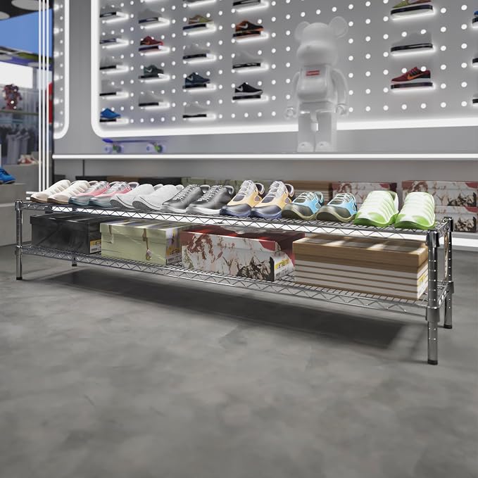 14" Deep x 72" Wide x 14" Height Wire Shelving Kit | 2-Tier | NSF Commercial - Image 2