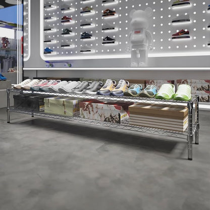14" Deep x 72" Wide x 14" Height Wire Shelving Kit | 2-Tier | NSF Commercial - Image 2
