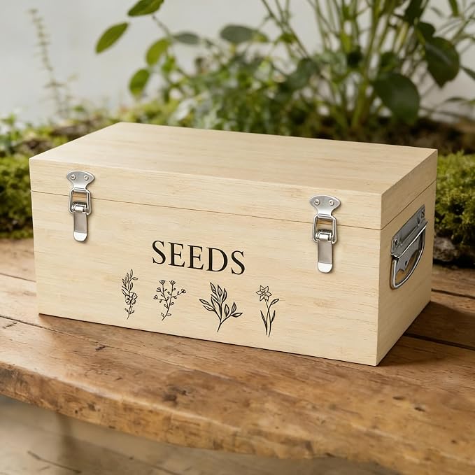 Bamboo Seed Storage Organizer, Large Garden Seed Organizer - Image 8