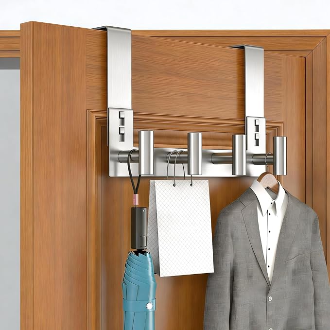 PMMASTO Over The Door Hooks, Fits 1-3/4" Thick Door No Drill Hooks - Image 2