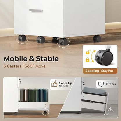 DEVAISE 3 Drawer File Cabinet - Image 7