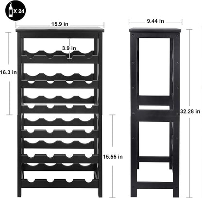 Wine Rack Free Standing Floor, 6-Tier 24 Bottles Display Wine Storage Shelves - Image 2