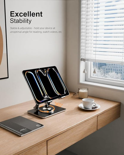 Tablet Stand Holder with Thickened 360°Rotating Base Dual Rod Adjustable - Image 2