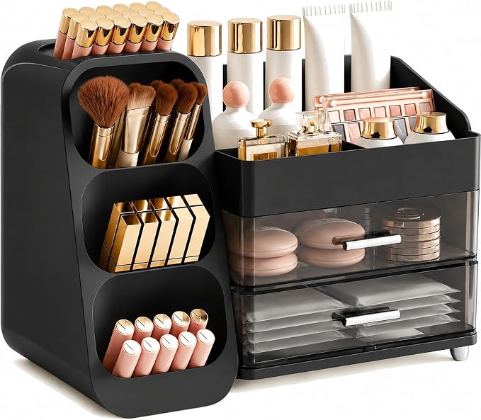 Booklov Makeup Organizer for Vanity, Large Capacity Cosmetic Display Case by Booklov
