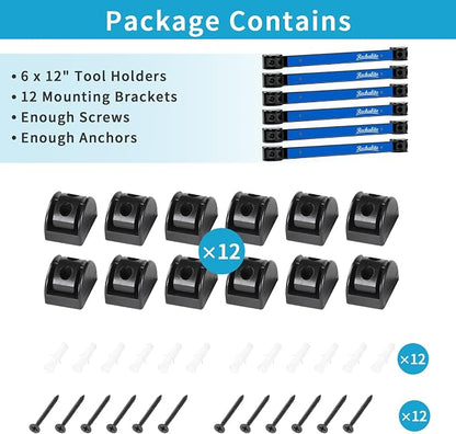 6 Pieces 12" Magnetic Tool Holder Strip, Metal Tool Organizer Rack - Image 7