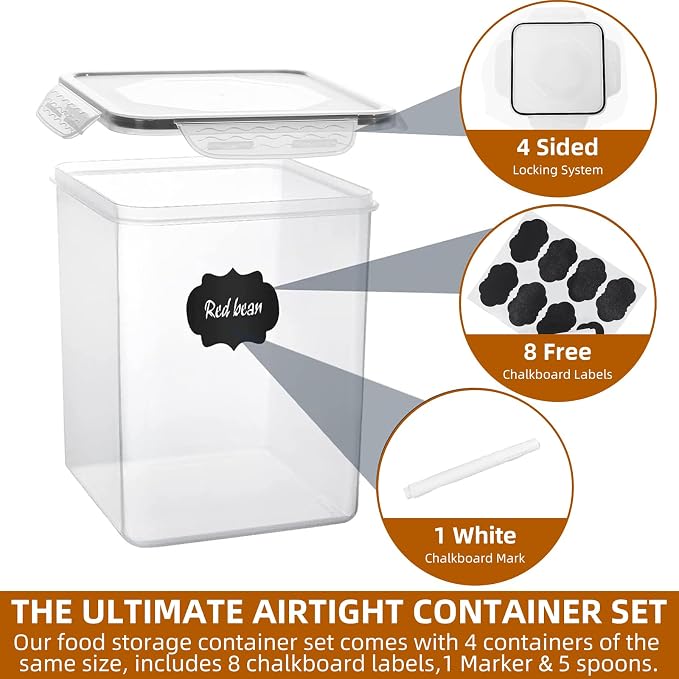 4 Pack Airtight Food Storage Containers - Image 3