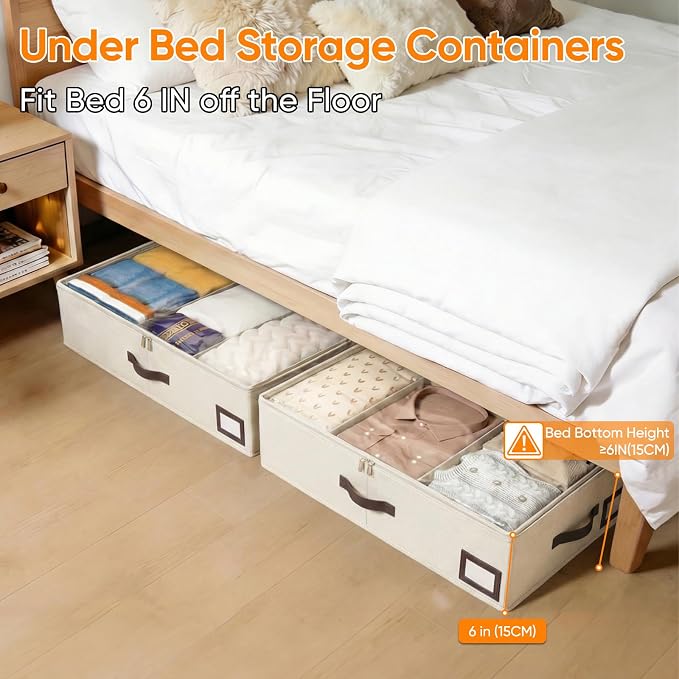 OIAHOMY 2 Pack 53L Under Bed Storage - Image 4
