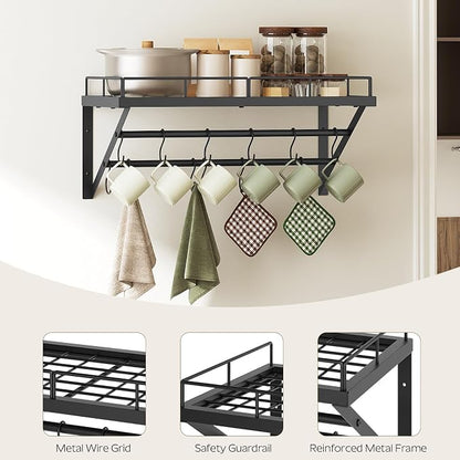 Wall Mounted Pot Rack, 23.8 Inch Pot and Pan Organizer - Image 8