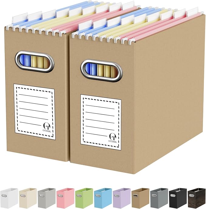 Portable Collapsible Cardboard File Box by Oterri