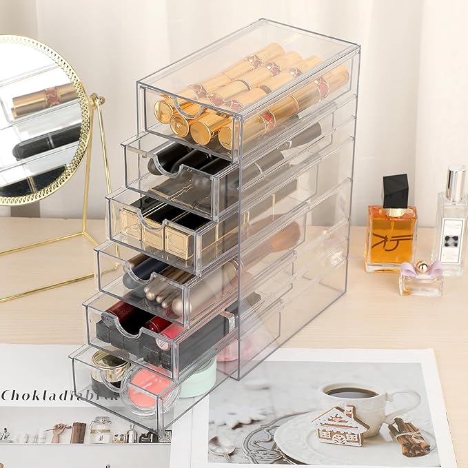Hipiwe Plastic Drawer Organizer Clear Desktop Drawers Box - Image 5