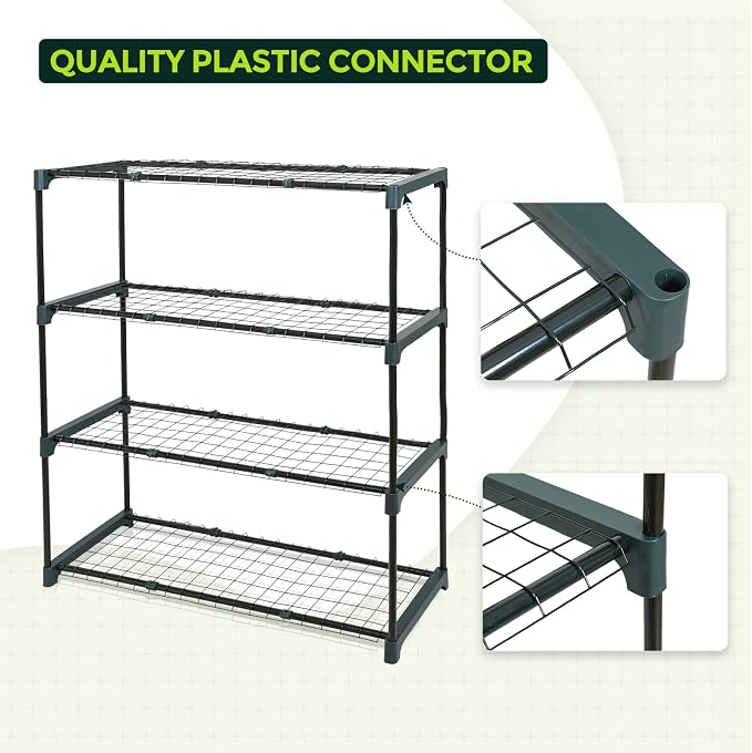 EAGLE PEAK Greenhouse Shelving Staging Double 4 Tier, Outdoor/Indoor Plant - Image 5