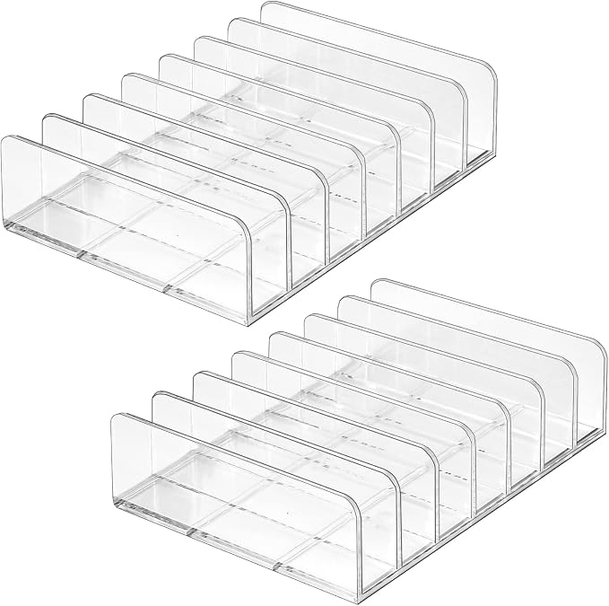 Lolalet Clear Acrylic Makeup Palettes Organizer, Divided Sections Stand Rack by Lolalet