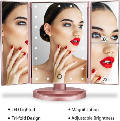 deweisn Dresser Mount Tri-Fold Lighted Vanity Mirror - Image 6