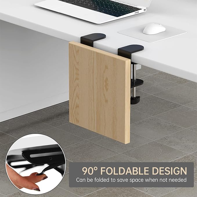 Sisyphy Ergonomics Desk Extender Tray, 9.5x9.1" Punch-Free Clamp on, Foldable - Image 5
