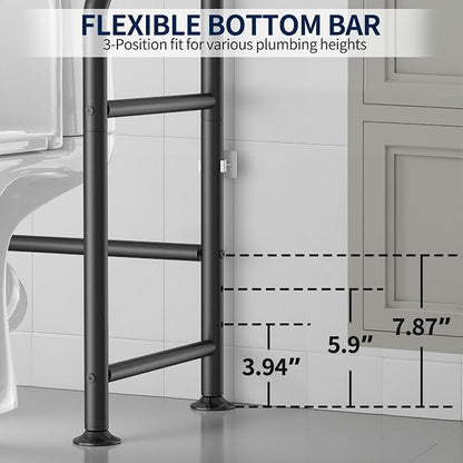 GloTika 3-Tier Over Toilet Storage Rack, Metal Over Toilet Bathroom Organizer - Image 4