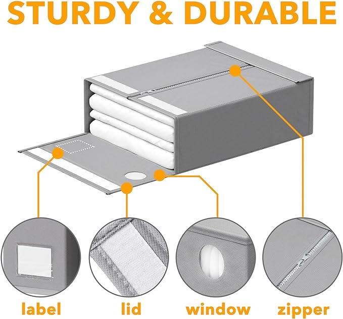 SpaceAid 6 Pack Bed Sheet Organizers and Storage, Foldable Sheet Organizer - Image 6