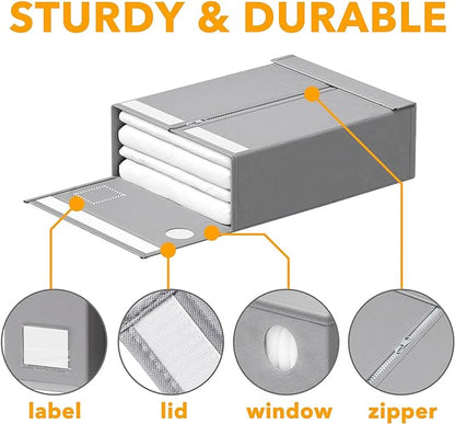 SpaceAid 6 Pack Bed Sheet Organizers and Storage, Foldable Sheet Organizer - Image 6