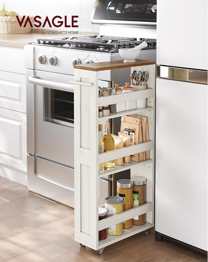 VASAGLE 4-Tier Slide-Out Storage Cart, Slim Kitchen Cart - Image 2