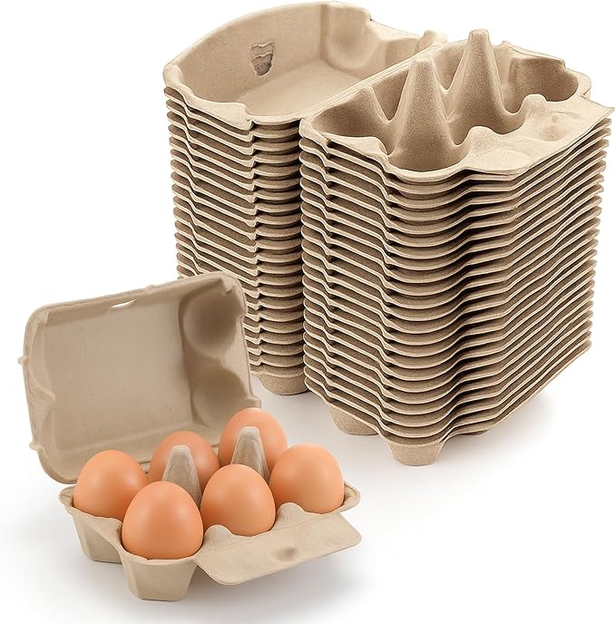 50 Pack Bulk Empty Egg Cartons, Reusable Cardboard Eggs Carton Storage - Image 3