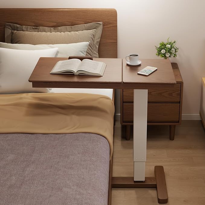 Solid Wood Overbed Bedside Table by Muwuele