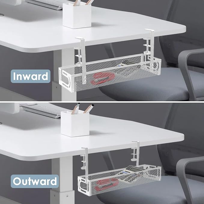 Cable Management, 2 Pack Cable Management Under Desk No Drill, Metal Cord - Image 7