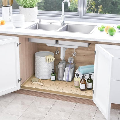 SIKADEER 22" x 22" Under Sink Mat Waterproof, Silicone Mat Kitchen Drawer Shelf - Image 2