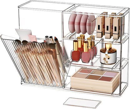 Makeup Organizer with Covered Brush Holder by Unknown