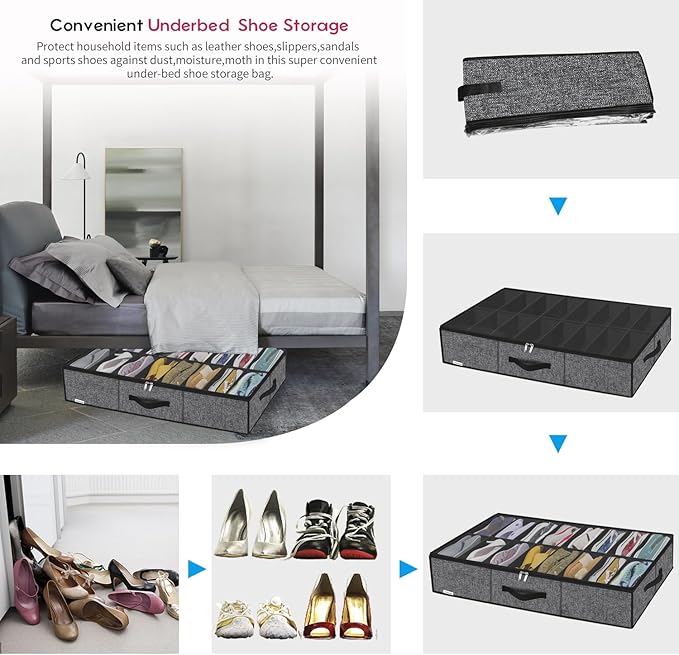 Onlyeasy Sturdy Under Bed Shoe Storage Organizer - Image 5
