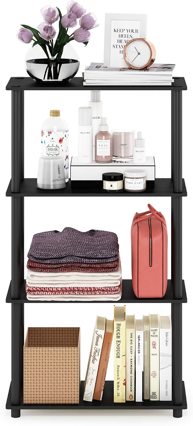 Furinno Turn-N-Tube 4-Tier Multipurpose Shelf Display Rack, Round Tubes - Image 7