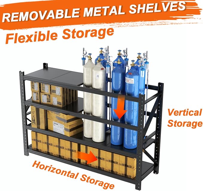 Metal Garage Shelving Unit, Heavy Duty Adjustable Industrial Storage Shelves - Image 7