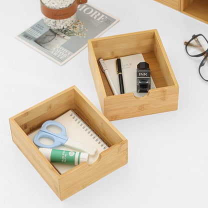 Bamboo Desk Drawer Organizer, Desktop Organizer - Image 5