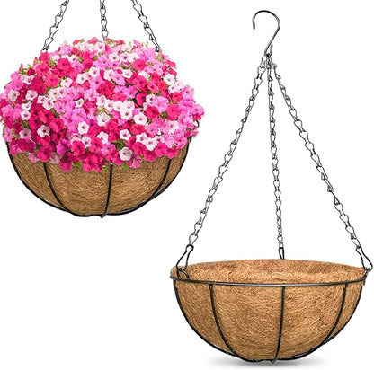 2 Pack 16 Inch Large Hanging Baskets by ZeeDix