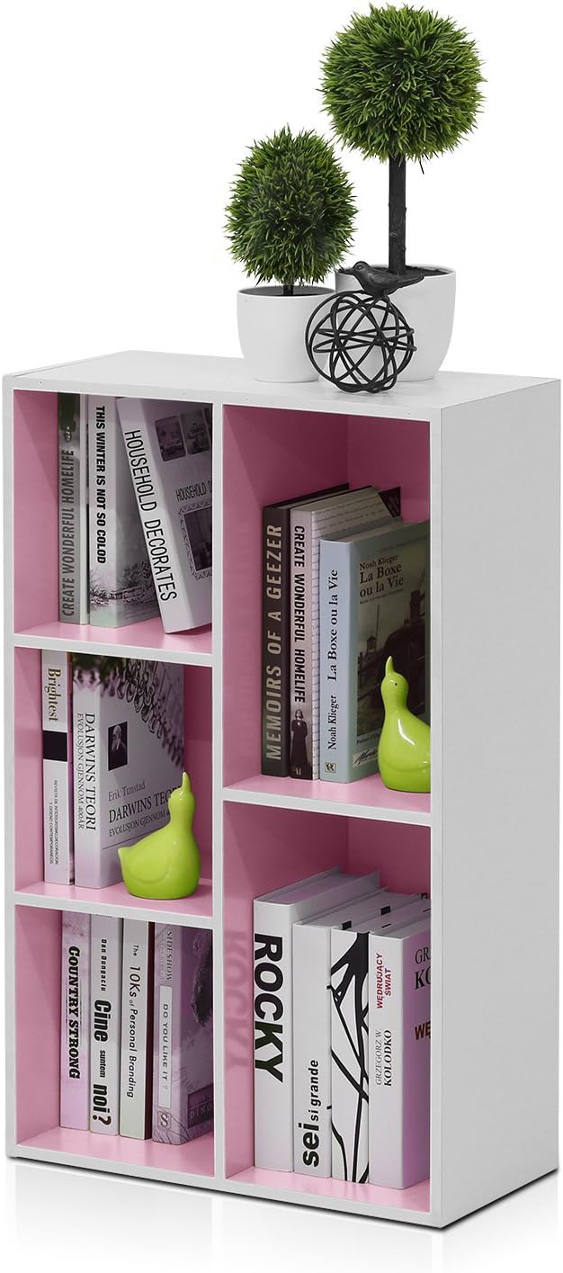 Furinno LUDER Book Shelf, 5-Cube Bookshelf, Reversible Bookcase, 9.4 x 19.5 x by Furinno-FitsYourSpaceFitsYourBudget