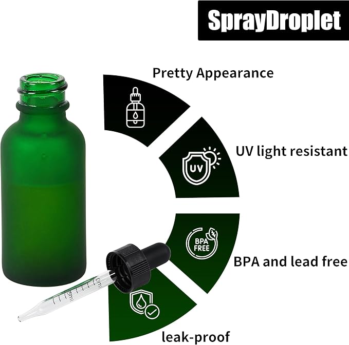 48 Pcs, 1oz Glass Dropper Bottle, Leakproof Tincture Bottles - Image 3