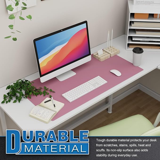 K KNODEL Large Office Leather Desk Mat, Mouse and Keyboard Pad, Computer and - Image 5