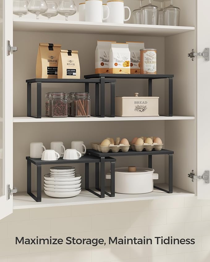 SONGMICS Cabinet Organizer Shelf, Kitchen Storage, Spice Rack, Expandable - Image 3